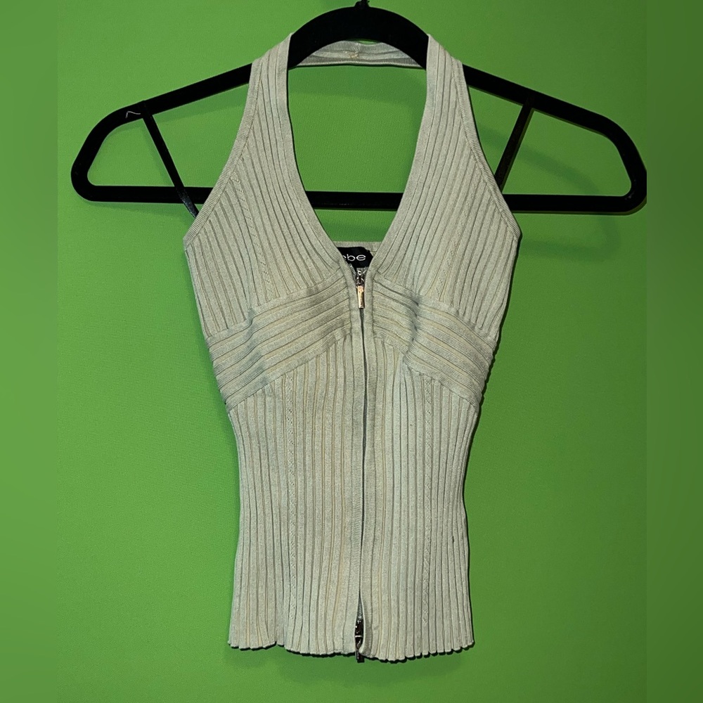 green bebe halter zip up